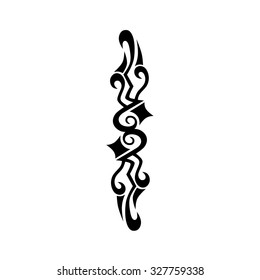 Tribal tattoo vector design template. Sleeve art pattern arm. Simple logo. Designer isolated abstract element for arm, leg, shoulder men and women on white background.