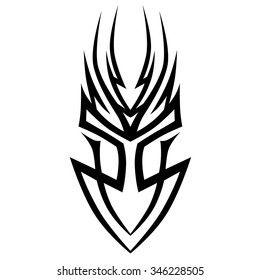 Tribal tattoo vector design template. Sleeve art pattern arm. Simple logo. Designer isolated abstract element for arm, leg, shoulder men and women on white background.