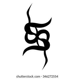 Tribal tattoo vector design template. Sleeve art pattern arm. Simple logo. Designer isolated abstract element for arm, leg, shoulder men and women on white background.