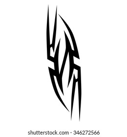 Tribal tattoo vector design template. Sleeve art pattern arm. Simple logo. Designer isolated abstract element for arm, leg, shoulder men and women on white background.