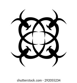 Tribal tattoo vector designs sketch. Simple abstract black logo ornament on white background. Designer isolated art element for ideas decorating the body of women, men and girls arm, leg.