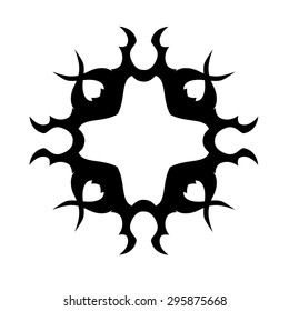 Tribal tattoo vector designs sketch. Simple abstract black logo ornament on white background. Designer isolated art element for ideas decorating the body of women, men and girls arm, leg.