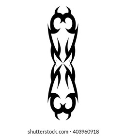 Tribal tattoo vector designs sketch. Simple logo. Designer isolated element for ideas decorating the body of women, men and girls arm, leg and other body parts on white background.