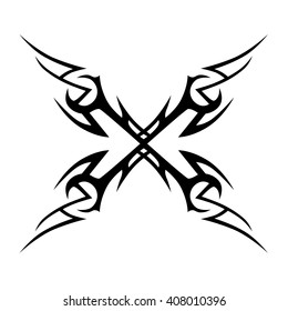 Tribal tattoo vector designs sketch. Simple logo. Designer isolated element for ideas decorating the body of women, men and girls arm, leg and other body parts on white background.