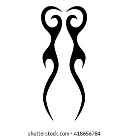 Tribal tattoo vector designs sketch. Simple logo. Designer isolated element for ideas decorating the body of women, men and girls arm, leg and other body parts on white background.