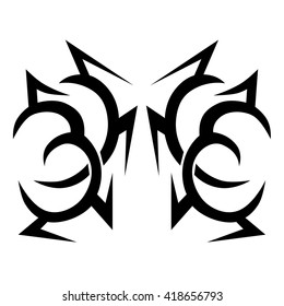 Tribal tattoo vector designs sketch. Simple logo. Designer isolated element for ideas decorating the body of women, men and girls arm, leg and other body parts on white background.