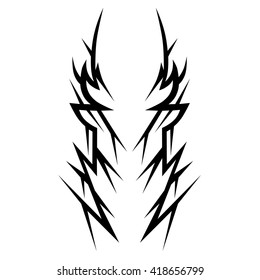 Tribal tattoo vector designs sketch. Simple logo. Designer isolated element for ideas decorating the body of women, men and girls arm, leg and other body parts on white background.