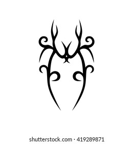 Tribal tattoo vector designs sketch. Simple logo. Designer isolated element for ideas decorating the body of women, men and girls arm, leg and other body parts on white background.