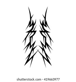 Tribal tattoo vector designs sketch. Simple logo. Designer isolated element for ideas decorating the body of women, men and girls arm, leg and other body parts on white background.