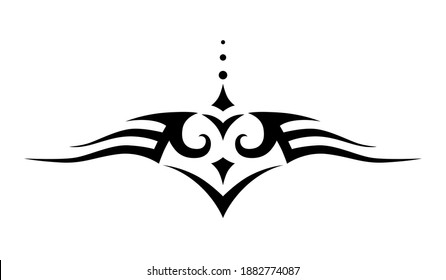 Tribal tattoo. Vector frame border pattern ornament decor.	
