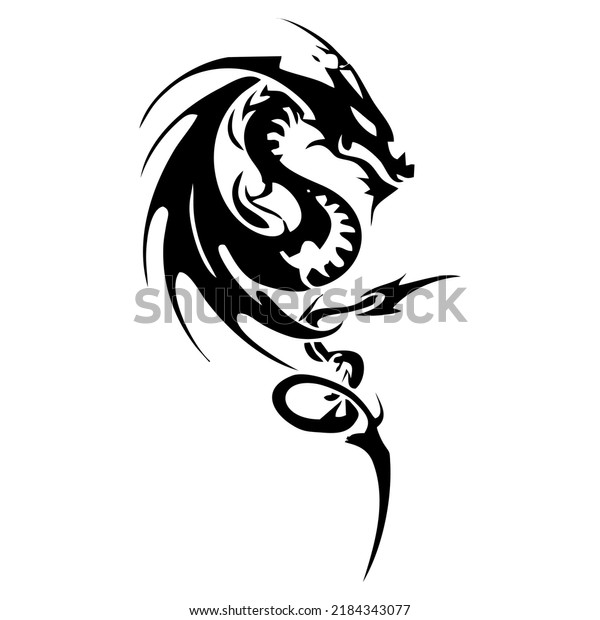 Tribal Tattoo Whole Dragon Design Stock Vector (Royalty Free ...