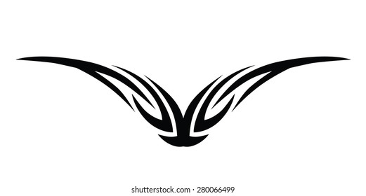 tribal tattoo wings pattern design art, abstract pattern design template on white background.