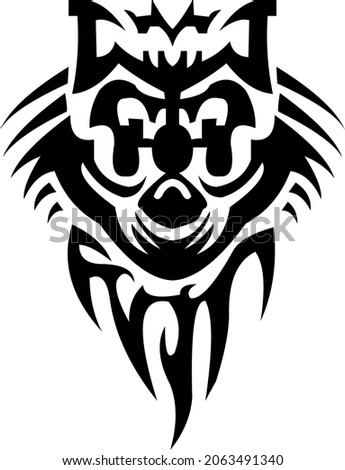 tribal tattoo wolf animal vector, art design sketch, scroll and swirl stilysh wolf tattoos stencil, wolf art celtic style design pattern