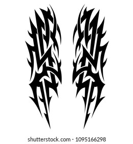 Tribal tattoos designs. Tattoo arm sleeve ideas. Vector sketch illustration on white background.