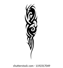 Tribal tattoos designs. Tattoo arm sleeve ideas. Vector sketch illustration on white background.