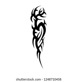 Tribal tattoos designs. Tattoo arm sleeve ideas. Vector sketch illustration on white background.