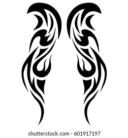 Tribal tattoos designs. Tattoo arm sleeve ideas. Vector sketch illustration on white background.