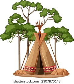 Tribal tent or tipi vector illustration