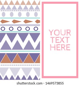 tribal textile pattern in varied stripes and chevron in muted purple