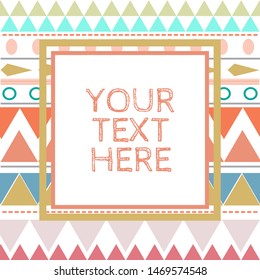 tribal textile pattern in varied stripes and chevron in coral & blue