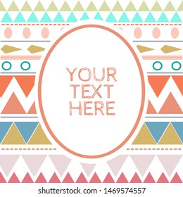 tribal textile pattern in varied stripes and chevron in coral & blue