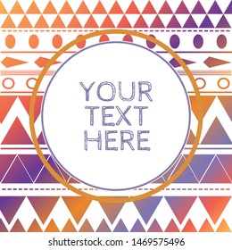 tribal textile pattern in varied stripes and chevron bright gradient 