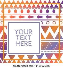 tribal textile pattern in varied stripes and chevron bright gradient 