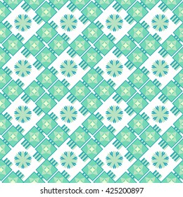 Tribal texture geometric square figures seamless pattern. Vector illustration design for web, mobile, print and textile.