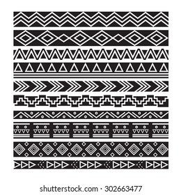 Traditional Ikat Ethnic Aztec Seamless Pattern Stock Vector (Royalty ...
