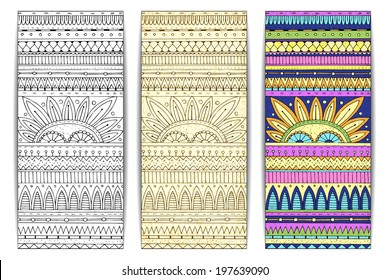 Tribal texture. Series of image Template frame design for card. EPS10 organized in groups for easy editing.
