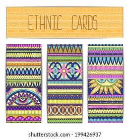 Tribal texture. Series of image Template frame design for card. EPS10 organized in groups for easy editing.