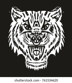 Tribal Tiger graphic design vector art