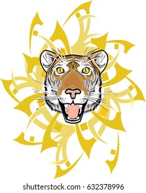 Tribal Tiger Head
