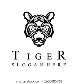 Tribal Tiger head logo design vector illustration template