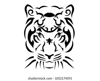 Tribal tiger illustration