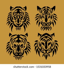 tribal tiger tattoo design vector