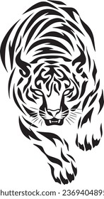 tribal tiger vector for tattoo design