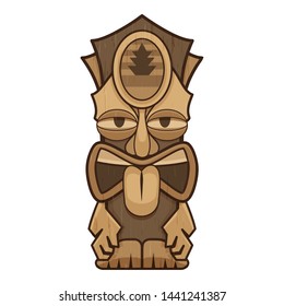 Tribal tiki idol icon. Cartoon of tribal tiki idol vector icon for web design isolated on white background