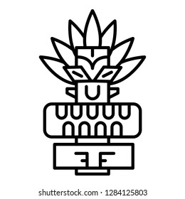 Tribal tiki idol icon. Outline tribal tiki idol vector icon for web design isolated on white background