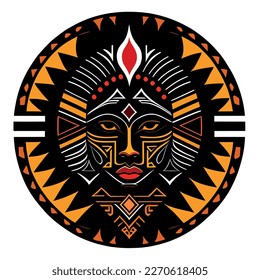Vector del logotipo de la cabeza del tótem tribal