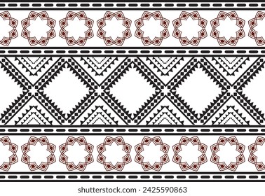 Tribal traditional fabric batik ethnic. ikat seamless pattern geometric repeating. Embroidery, wallpaper, wrapping, fashion, carpet, clothing. Black and white 