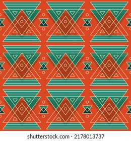 Tribal triangle seamless vector pattern