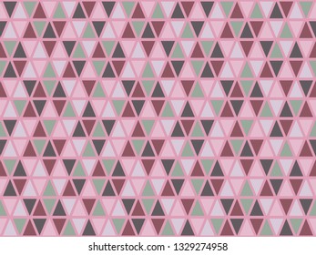 Tribal triangles grid mosaic tiles lines vector seamless pattern. Colorful triangles mosaic geometric background. Modern triangular shapes grid. Geometric seamless pattern.