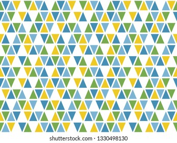 Tribal triangles grid mosaic tiles lines vector seamless pattern. Colorful triangle tiles geometric background. Stylish triangular shapes grid. Geometric polygon elements minimal fabric.