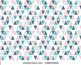 Tribal triangles grid mosaic tiles lines vector seamless pattern. Colorful triangles mosaic geometric background. Retro triangular shapes grid. Geometric seamless pattern.