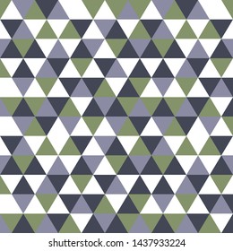 Tribal triangles grid mosaic tiles lines vector seamless pattern. Colorful triangles mosaic geometric background. Modern triangular shapes grid. Geometric polygon elements graphic design 