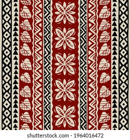 Tribal tropical art pattern of indigenous Hawaiian and Polynesian culture