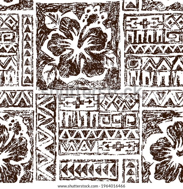 Tribal tropical art pattern of indigenous\
Hawaiian and Polynesian\
culture