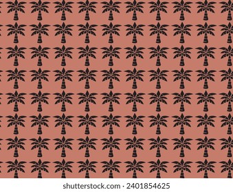 Tribal Tropicana Bliss, seamless Pattern with Tribal Coconut Trees