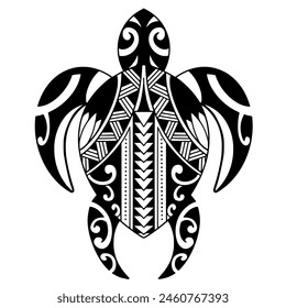 Tribal turtle tattoo design Polynesian style. Aboriginal samoan. illustration EPS10